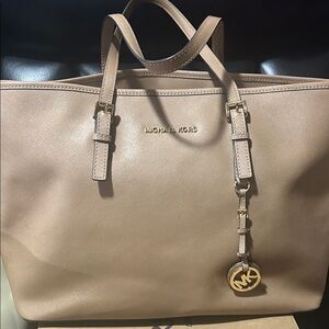 Michael Kors Beige Leather Tote